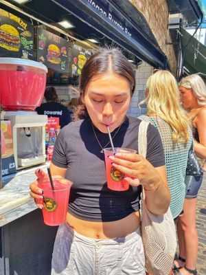 Pink lemonade  at Vburger Camden in North West London