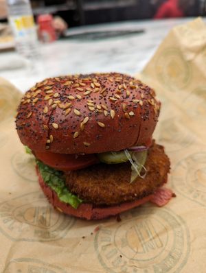 Seitan Schnitzel at Vburger Camden in North West London