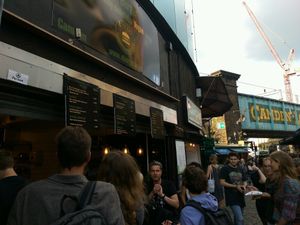 just 20 metres from bridge at Vburger Camden in North West London