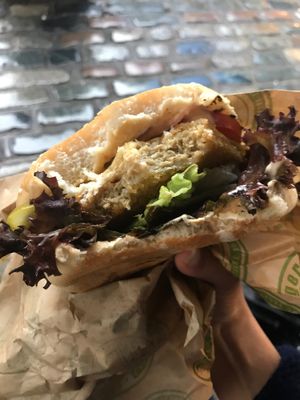 Schnitzel burger  at Vburger Camden in North West London