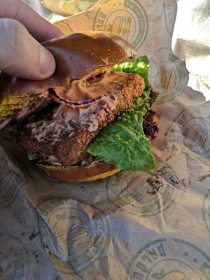 Seitan Shnitzel at Vburger Camden in North West London