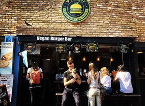 Outside at Vburger Camden in North West London