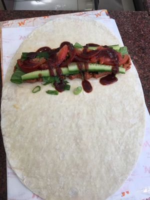 My favorite vegan wrap almost finished! at Cigköftem - Zwart Janstraat  in Rotterdam