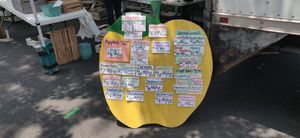 Fruit sign at Palisades Farmers Market in Washington