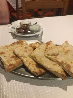 Vegan cheese naan to die for! at Sanskar Nepal in Lisbon
