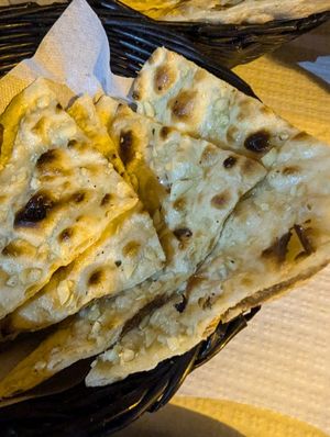 Garlic naan at Sanskar Nepal in Lisbon