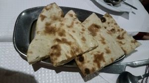 naan with vegan cheese, very good!  at Sanskar Nepal in Lisbon