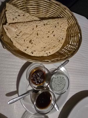 Complementary appetizer at Sanskar Nepal in Lisbon