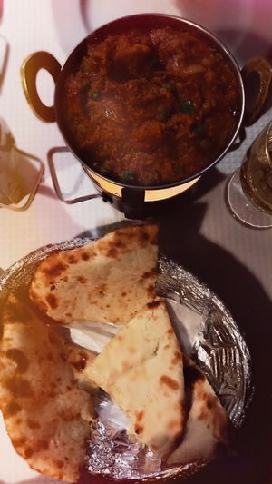 Vegan “Chicken” Curry and Vegan “cheese” naan  at Sanskar Nepal in Lisbon