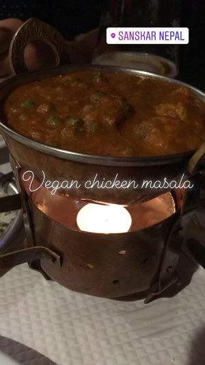 Vegan chicken tikka masala  at Sanskar Nepal in Lisbon