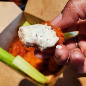 spicy Buffalo cauliflower at enVegan in Morrow