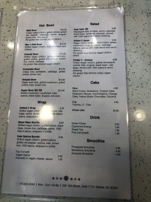 Menu 2 at enVegan in Morrow