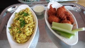 Mac n cheese, cauliflower buffalo at enVegan in Morrow