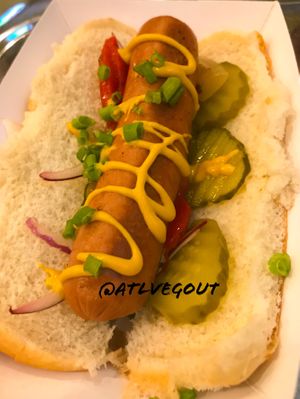 Happy dog at enVegan in Morrow