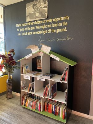 Book sharing station  at Dajen Eats in Eatonville