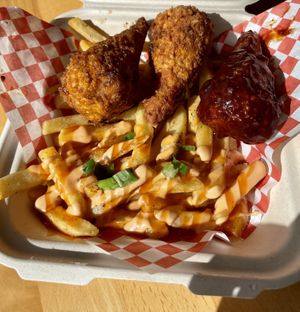 Wings and fries at Dajen Eats in Eatonville