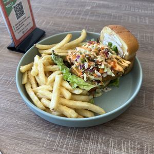 “fish" sandwich (friday special)   at Dajen Eats in Eatonville