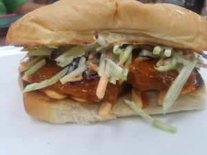 Buffalo chick'n poboy sandwich! at Dajen Eats in Eatonville