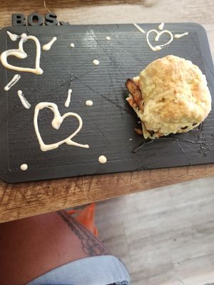 Chik'n and biscuit. Great flavor. at Dajen Eats in Eatonville