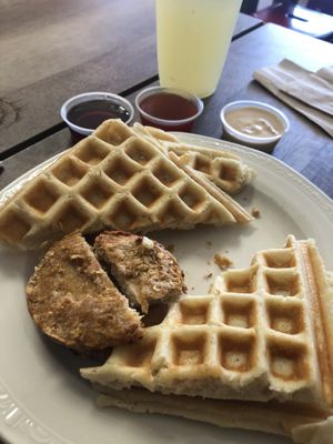 Chic’n and waffles  at Dajen Eats in Eatonville