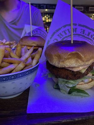 Burger with tofu and beans  at Göteburgare Vegan in Gothenburg