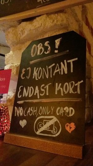 Payments are possible only with cards at Göteburgare Vegan in Gothenburg