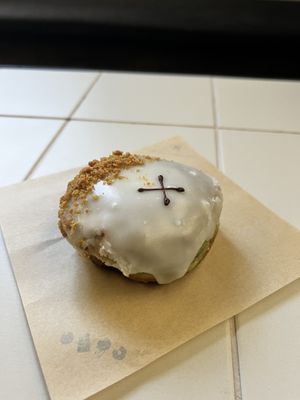 Lime and coconut vegan doughnut   at Crosstown Doughnuts - Shoreditch in East London
