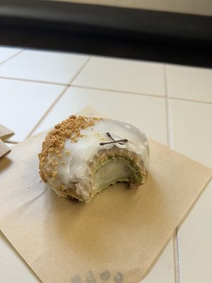 Lime and coconut vegan doughnut   at Crosstown Doughnuts - Shoreditch in East London
