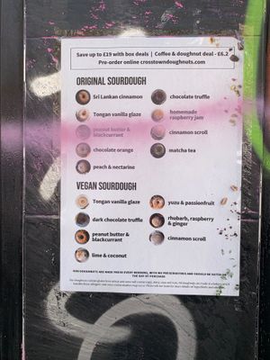 doughnut options at Crosstown Doughnuts - Shoreditch in East London