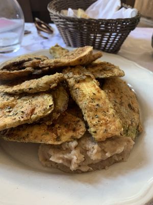 Aubergine and zucchini  at Candouni in Santorini