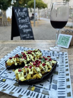 Stuffed aubergine  at Simbiosis in Ibiza