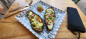 Aubergine so good! at Simbiosis in Ibiza