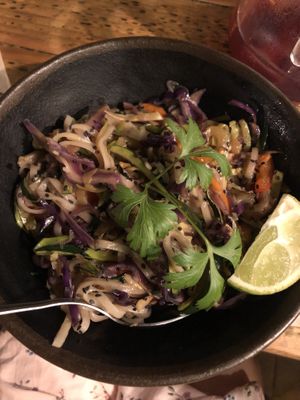 Rice noodles  at Simbiosis in Ibiza