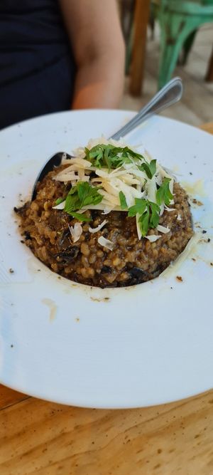 Mushroom risotto at Simbiosis in Ibiza