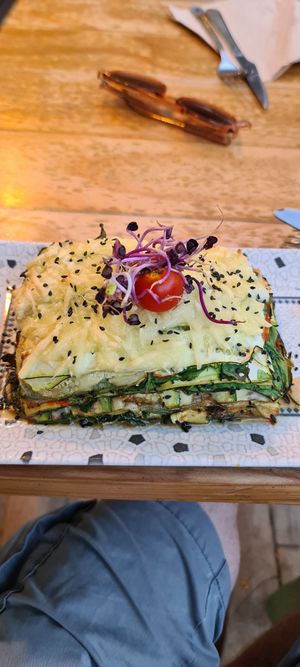 Lasagne at Simbiosis in Ibiza