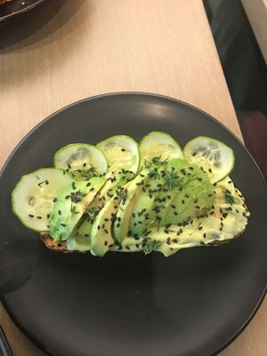 avocado toast  at GLAM Vegan in Miami