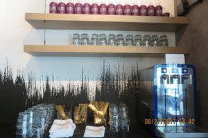 self serve water at GLAM Vegan in Miami