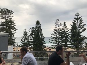 View from balcony  at Moo Gourmet Burgers in Manly