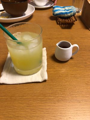 Homemade shikwasha soda at Kinahouse Okinawa Sesoko  in Okinawa