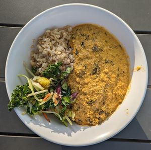pumpkin seed stew at Veg on the Edge in Santa Cruz