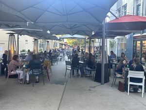 Outdoor dinning  at Veg on the Edge in Santa Cruz