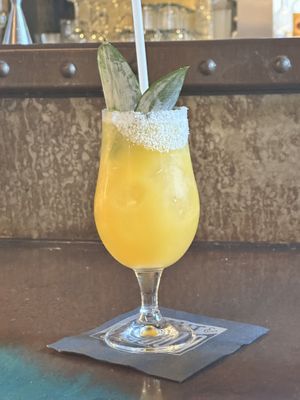 Another craft non alcoholic beverage LOST IN PARADISE
passion fruit ginger beer, lemon and salt  at Veg on the Edge in Santa Cruz