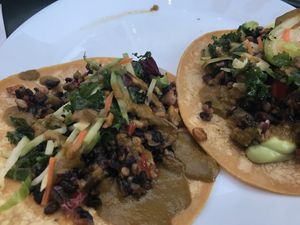 veggie tacos! at Veg on the Edge in Santa Cruz