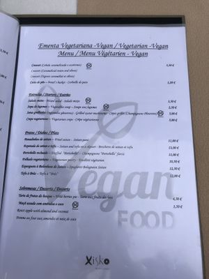 Menu at Xisko in Guimaraes