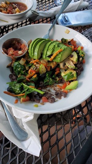 Black bean and veggie salad at Local Flavor Cafe in Eureka Springs