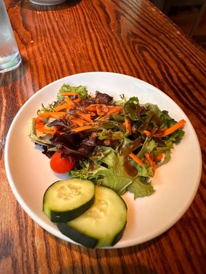 Salad that comes with the entree at Local Flavor Cafe in Eureka Springs