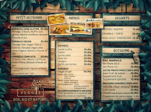 Menu at Veggie in Casablanca