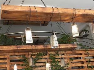 Clever cheese grater lanterns  at Veggie in Casablanca