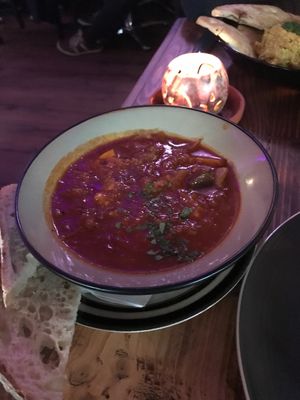 Vegan goulash (soup of the day) at Dwell in Bergen