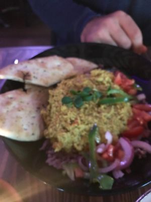 Vegan coconut curry rice at Dwell in Bergen